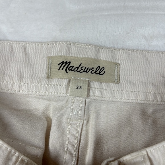 Madewell Womens Baggy Utility Pants Cream High Waisted Wide Leg Cotton Size 28 - Picture 10 of 14